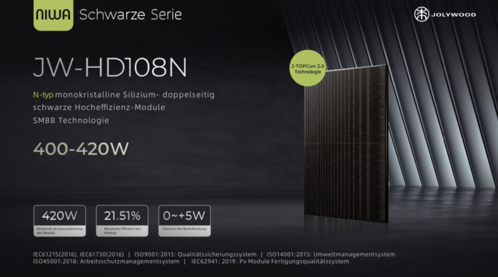 Jolywood JW-HD108N 410W FULLBLACK - Solar Systems